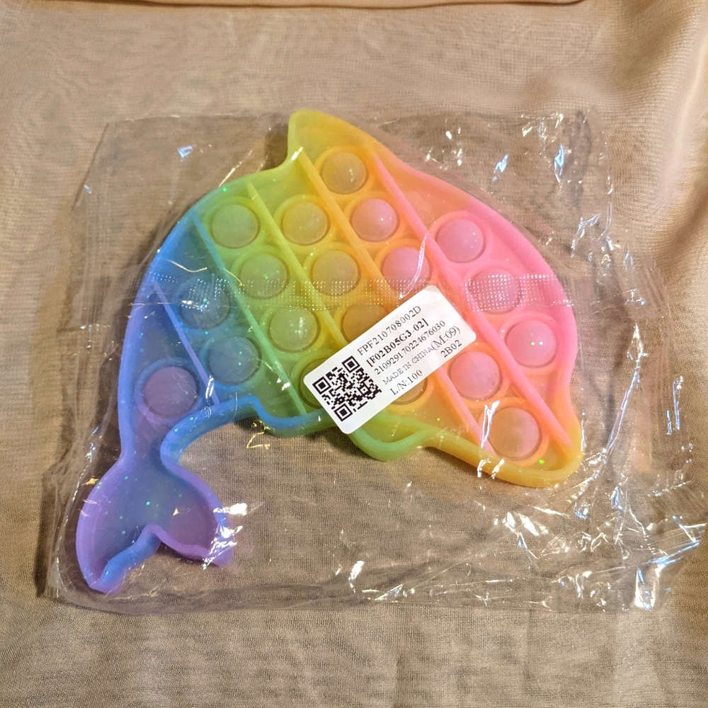 Bubble Popper Glittery Pastel Dolphin